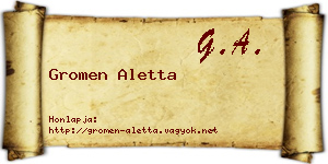 Gromen Aletta névjegykártya